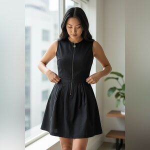 Armani Exchange Black Fit and Flare Dress